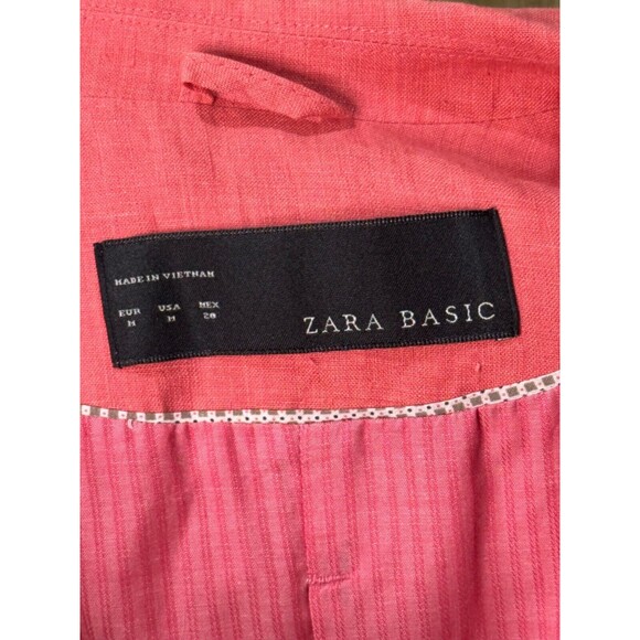 Women’s Zara Basic Coral Jacket Blazer Collared Long Sleeve Medium - Picture 7 of 7